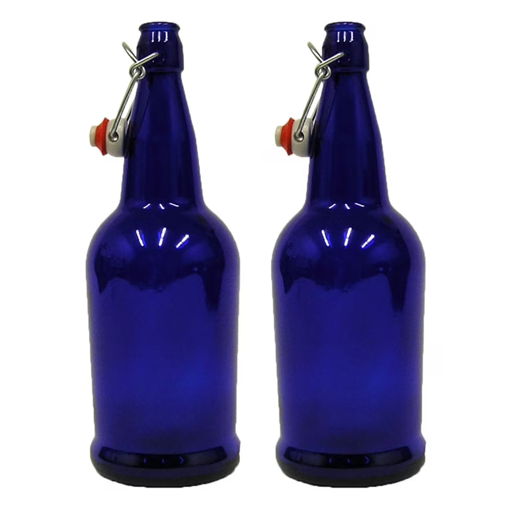 2 X 32 oz. Cobalt Blue Kombucha Bottle W79674