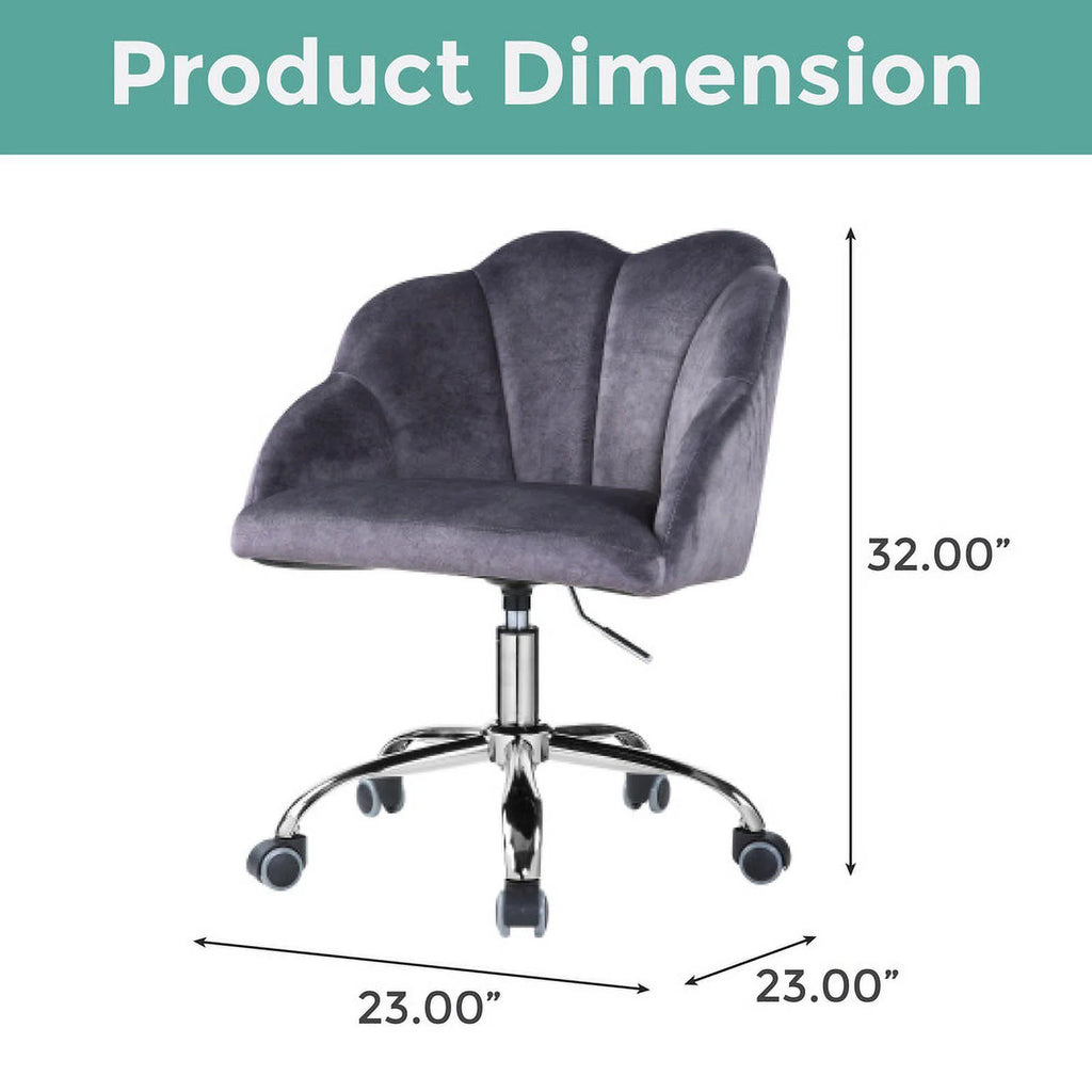 Gray Velvet Adjustable Lift Task Chair P502