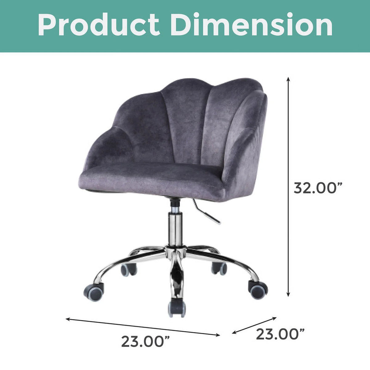 Gray Velvet Adjustable Lift Task Chair P502