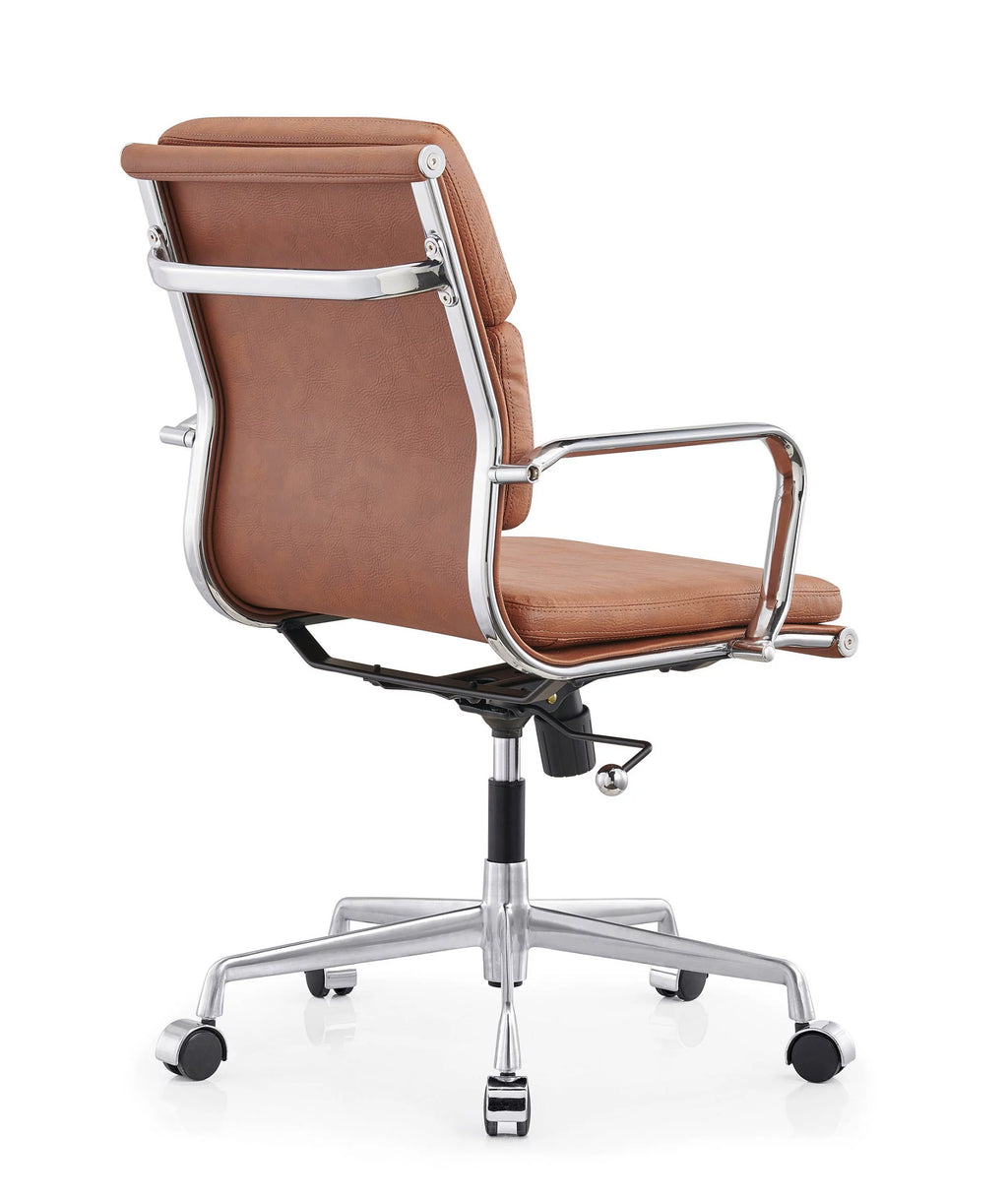 Brown Leather Adjustable Swivel Office Chair Y16522