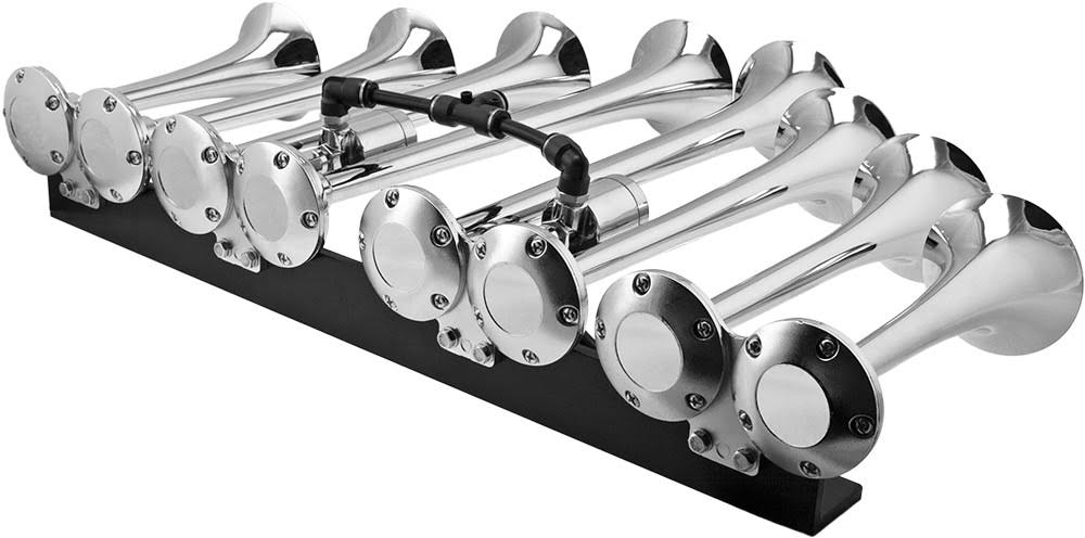 8 Air Horn Chrome Plated Trumpets M78734