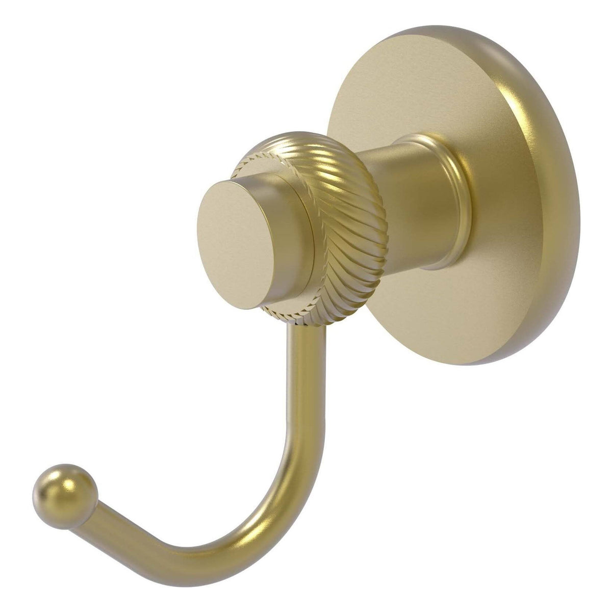 Satin Brass Robe Hook with Twisted Accents H77744