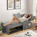 Dark Gray 4 in 1 Convertible Sleeper Chair with 2 Pillows H88194