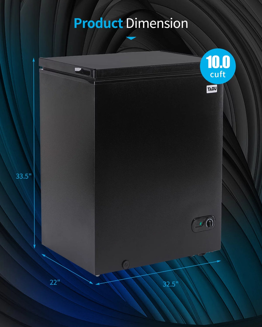 10.0 Cu Ft Black Chest Freezer with Removable Basket J4567