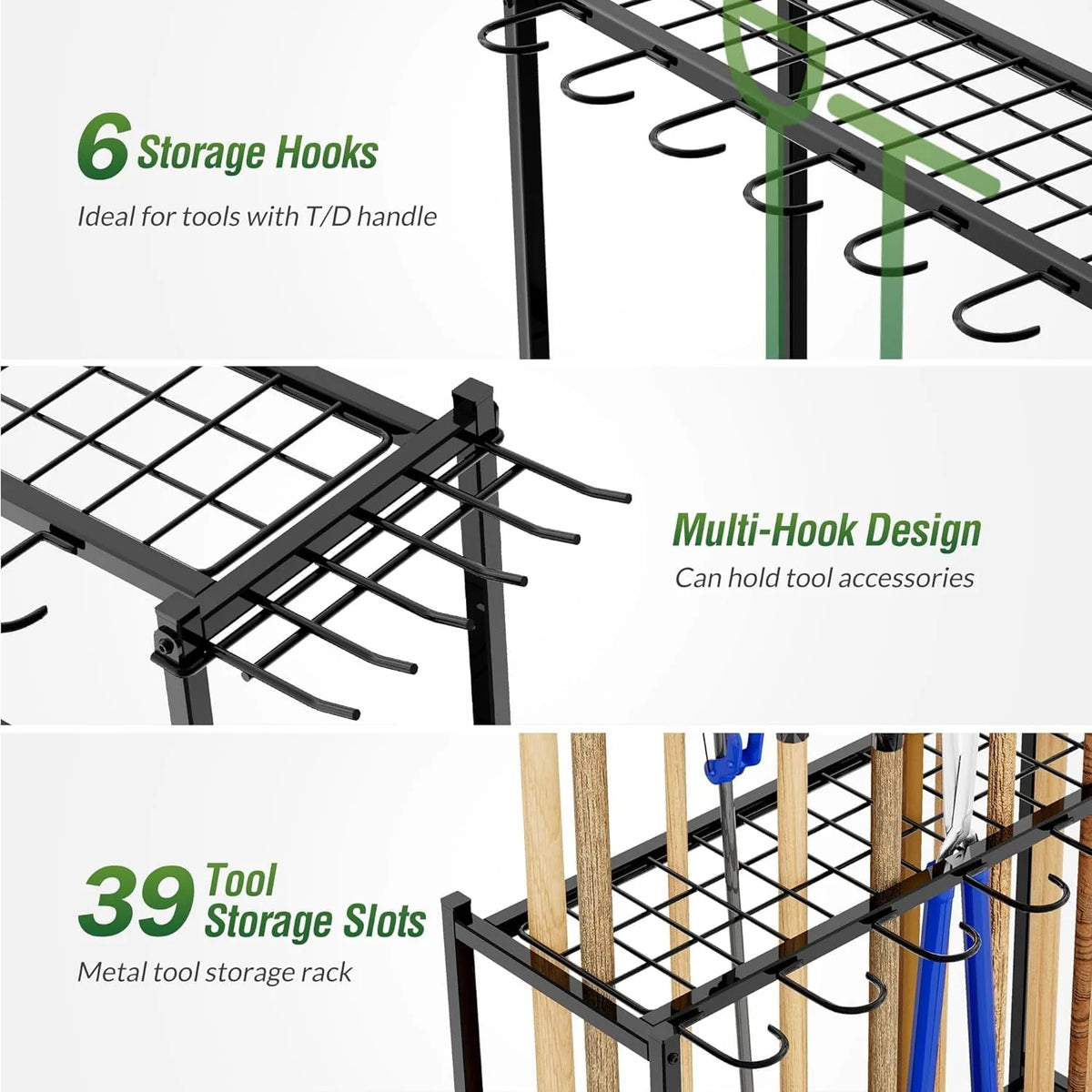 Garden Tool Organizer, Yard Tool Tower Rack W3804