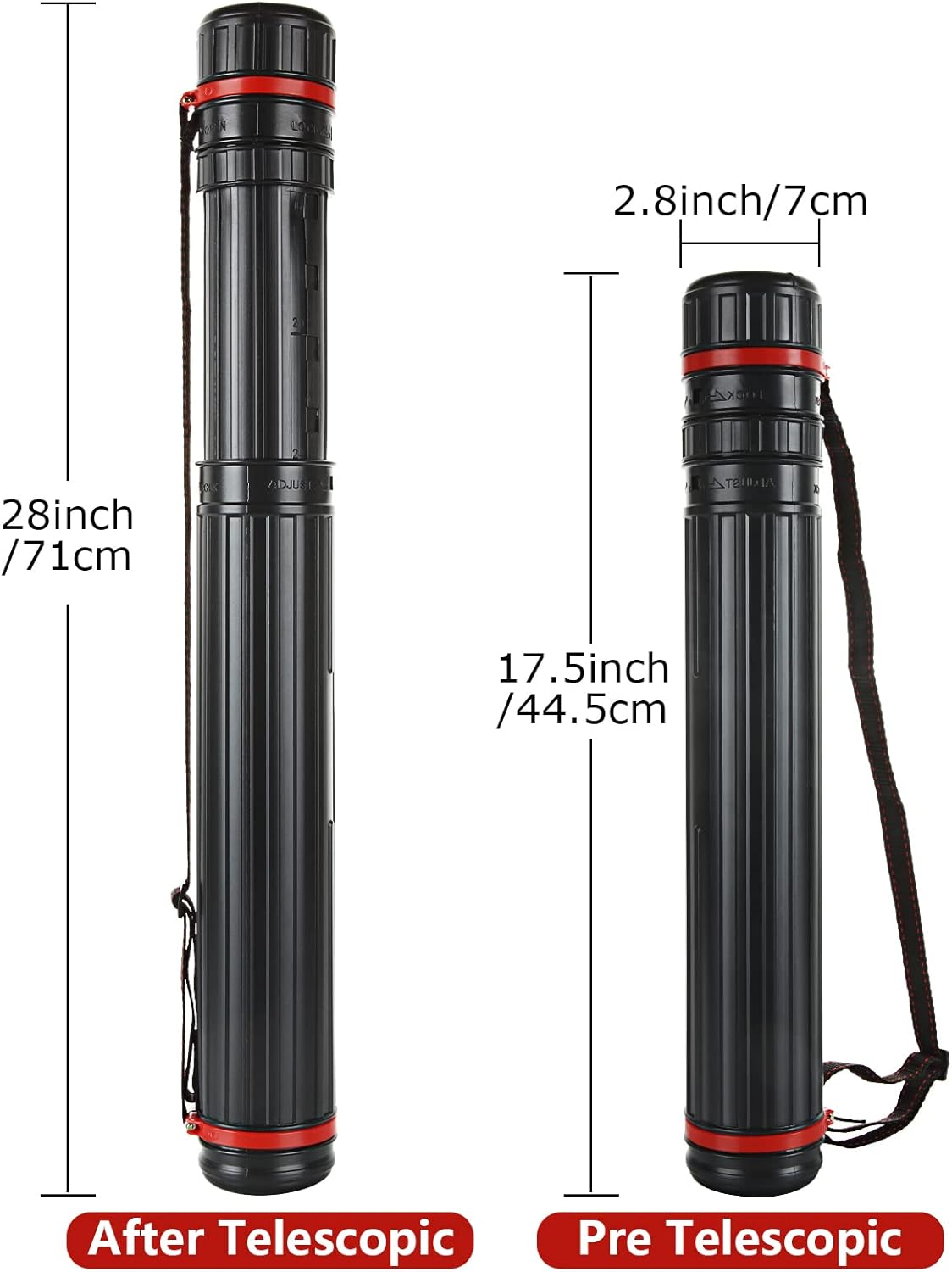 Poster Tube with Adjustable Strap, 17.5 to 28 Inch X6061