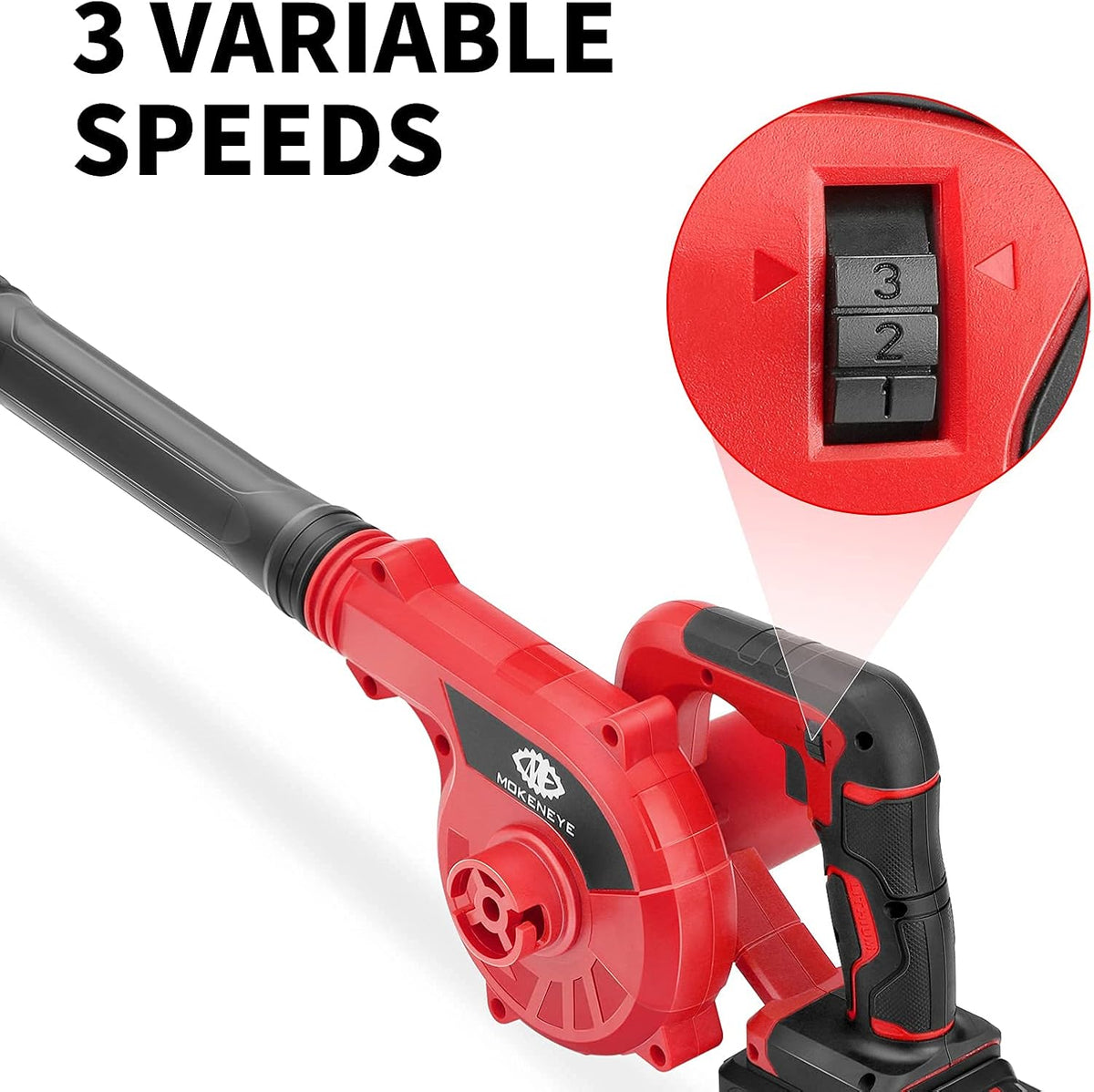 20V Cordless Leaf Blower with Rechargeable Battery, 3 Variable Speeds 150 MPH Max, Pack of 2 U534