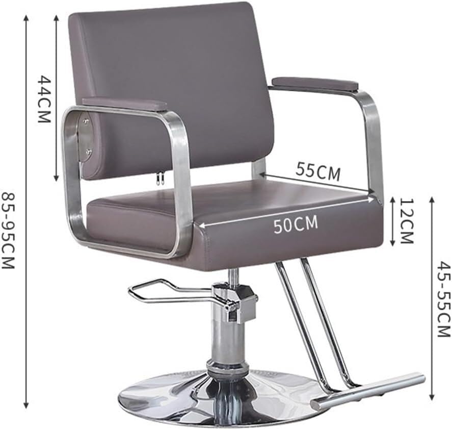 Grey Barber Chair with Heavy Duty Hydraulic Pump, 360 Degrees Swivel B171