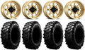 14 Gold Wheels 32 Carnivore Tires 4x156 Bolt Pattern 3/8x24 Lug Kit K9077