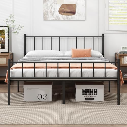 Full Metal Platform Bed Frame with Steel Slat Support X768