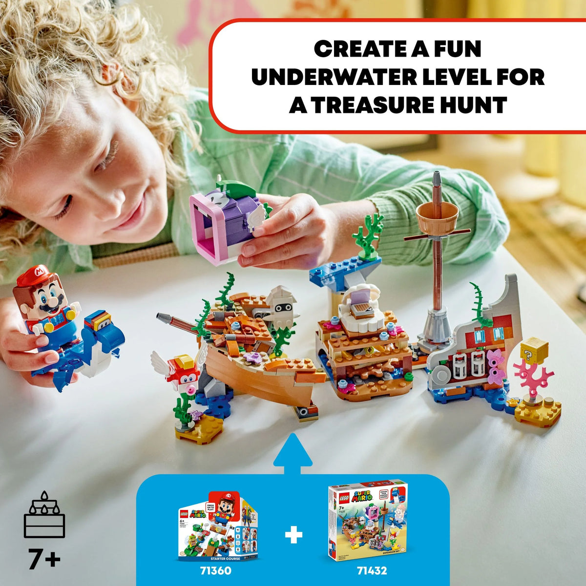 Buildable Super Mario Starter Course Set with Mario Figure and Bowser Jr. E116556