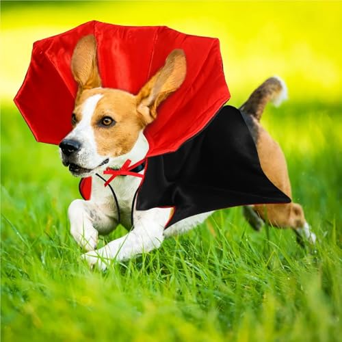 Adjustable Red Black Pet Vampire Cape 5 Pcs D58775