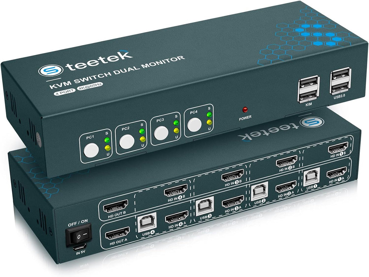 Dual Monitor 2 Port 4K@60Hz HDMI KVM Switch X20903