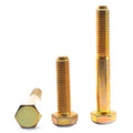 9/16 inch-12 x 4 1/2 inch Grade 8 Hex Cap Screw Alloy Steel Yellow Zinc Plated Pk 100 C18901