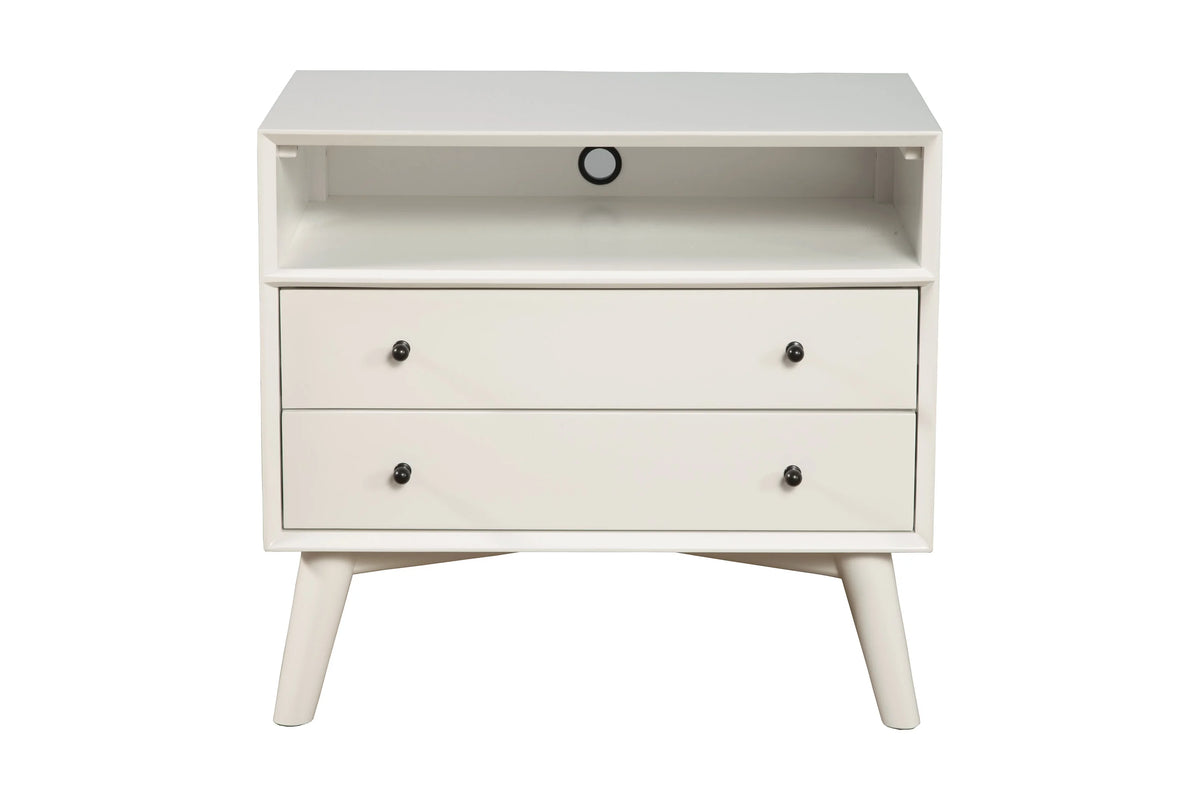 White 2 Drawer Wood Nightstand V352301