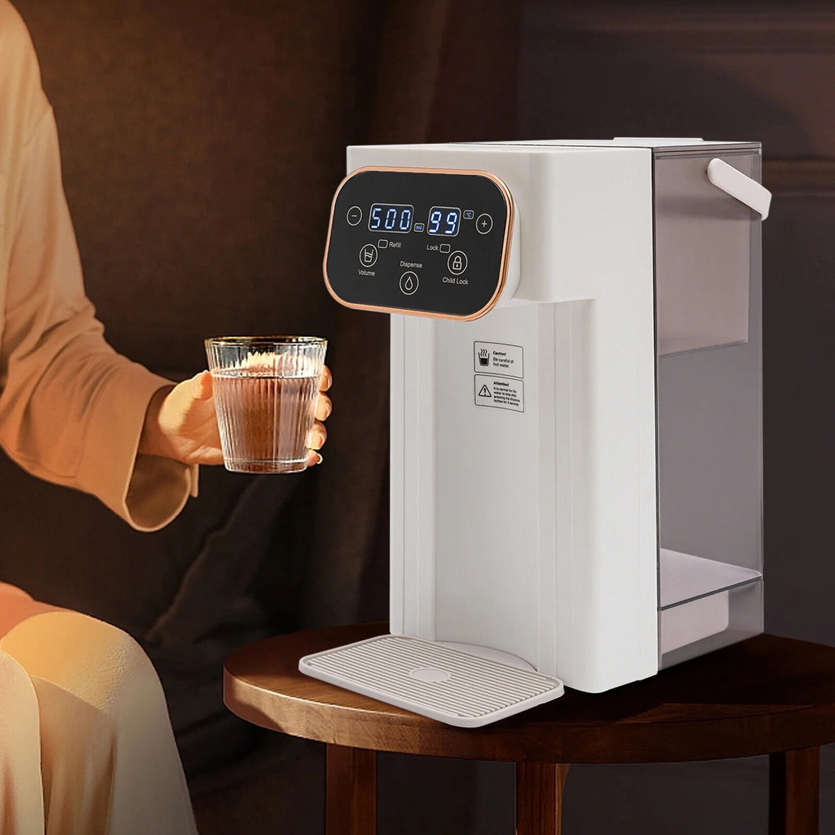 1500W Electric Kettle Hot Water Dispenser with Filter LCD Panel Y49956