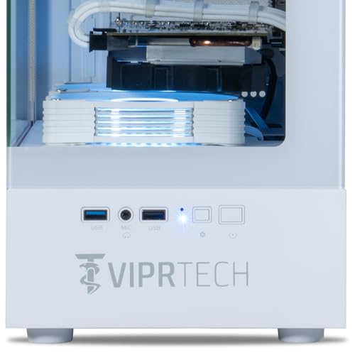 White Liquid-Cooled Gaming Desktop Computer, AMD Ryzen 7, RTX 4060 8GB, 32GB DDR4, 1TB NVMe SSD L525643