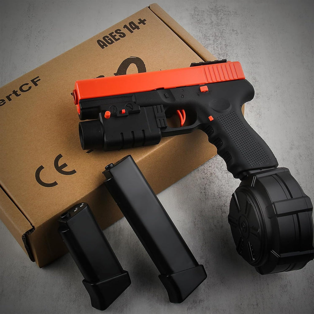 Orange Full Auto Splat-Blaster with Drum and Goggles H3677