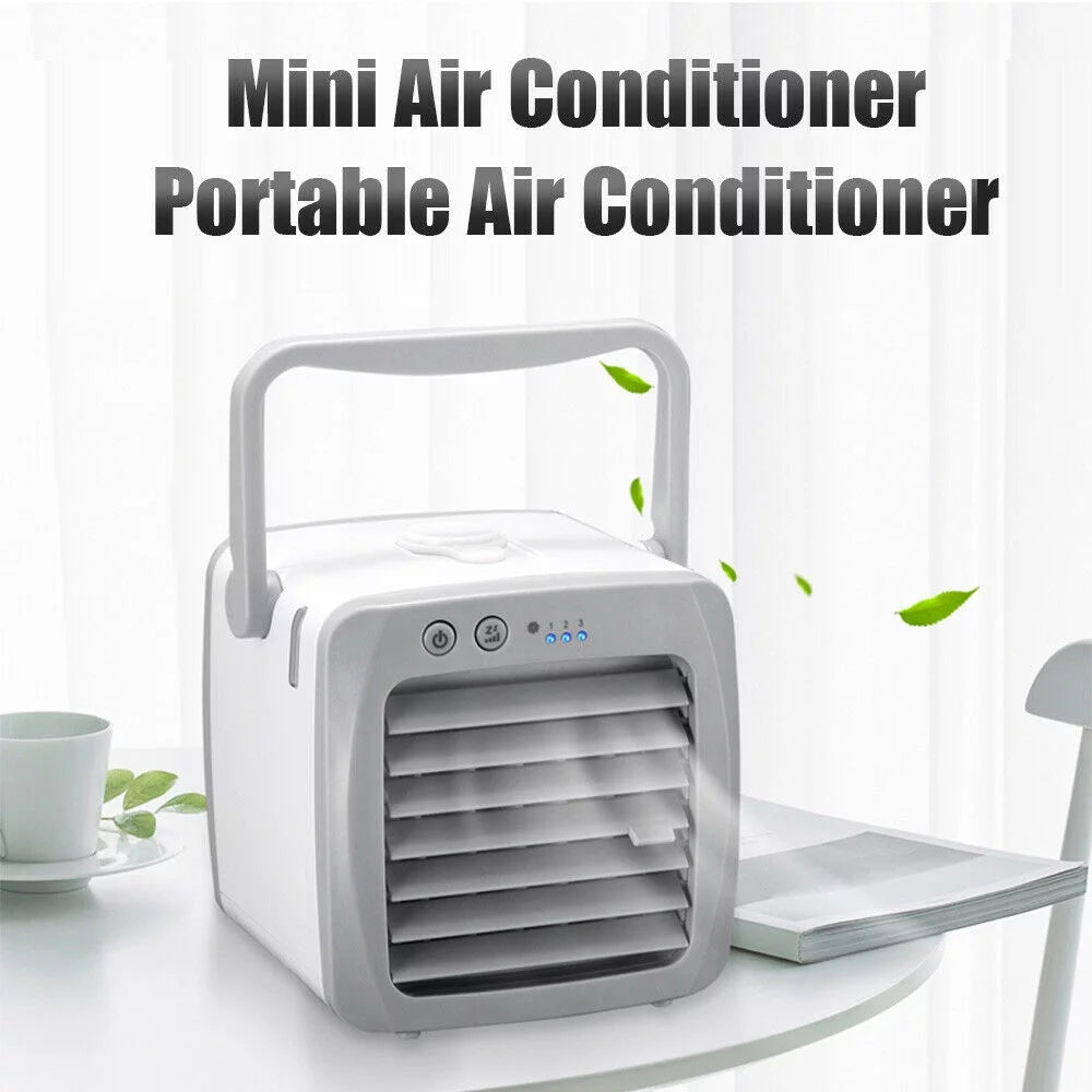Portable Mini Air Conditioner USB Cooling Fan, 3-in-1 Humidifier, White, 200ml J62710