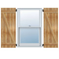 Rough Sawn Western Red Cedar Board-n-Batten Shutters with Z-Bar W184586