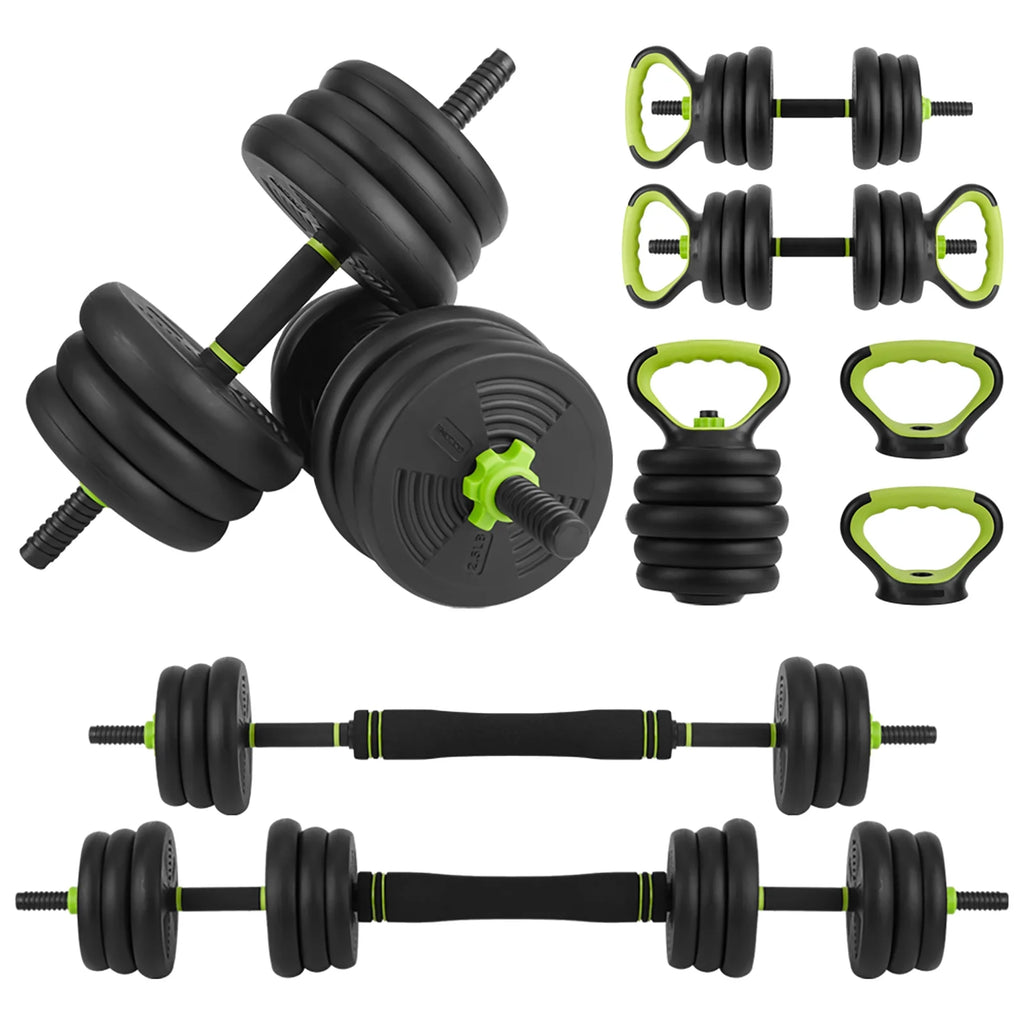 Adjustable 66LBS 88LBS 4 in1 Dumbbell Barbell Kettlebell Set L5280