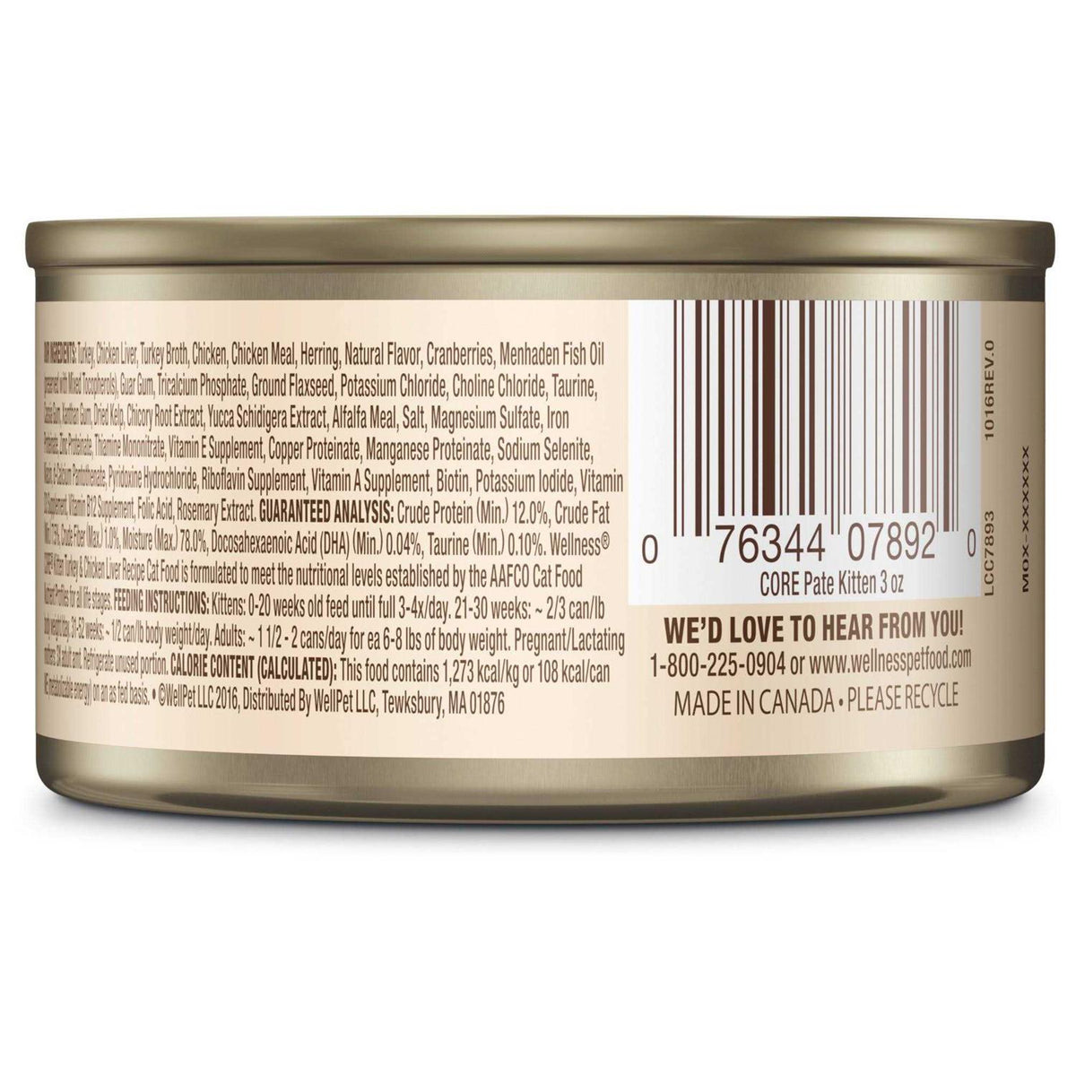 Grain-Free Turkey & Chicken Liver Pate Canned Kitten Food S421633