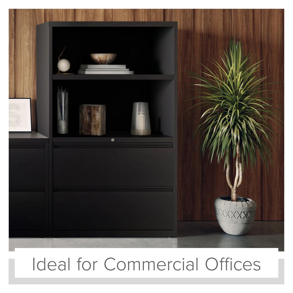 36 inch Wide 2 Drawer Metal File Cabinet, Black P95099