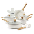 17 Piece White Ceramic Nonstick Cookware Set C804813