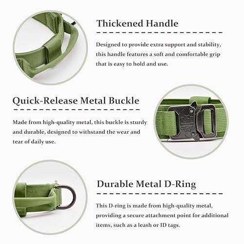 Adjustable Nylon Tactical Dog Collar with Control Handle D47655