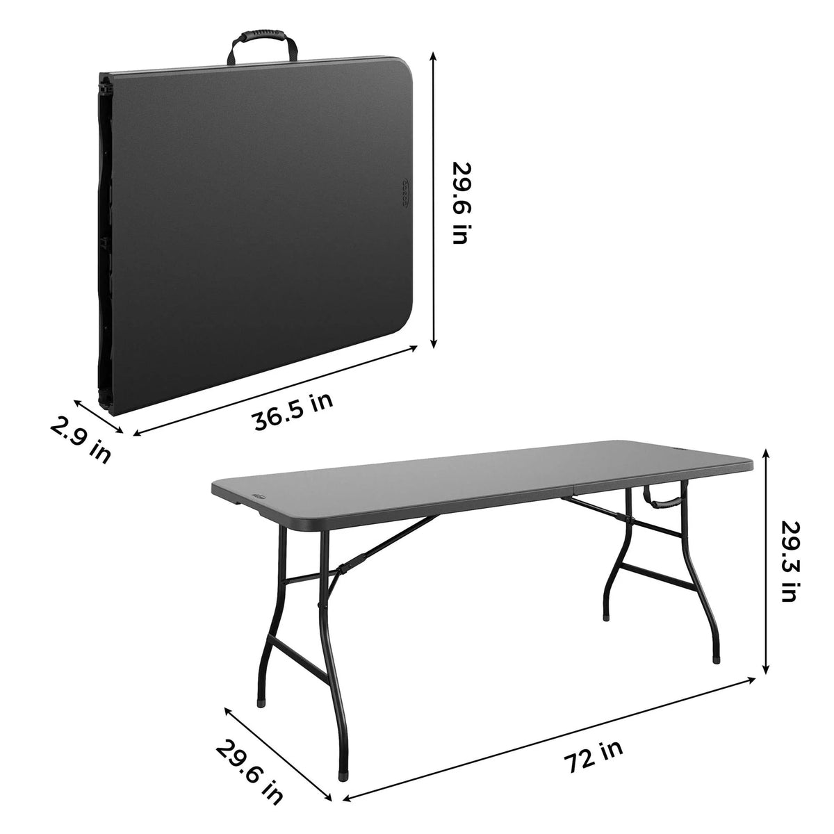 Black 6 Foot Folding Table Z45565