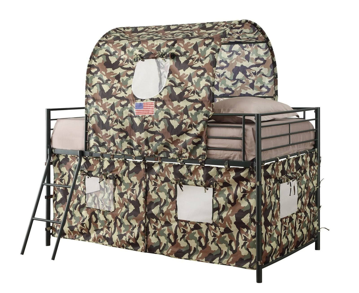 Twin Loft Bed with Guard Rails and Ladder O9487