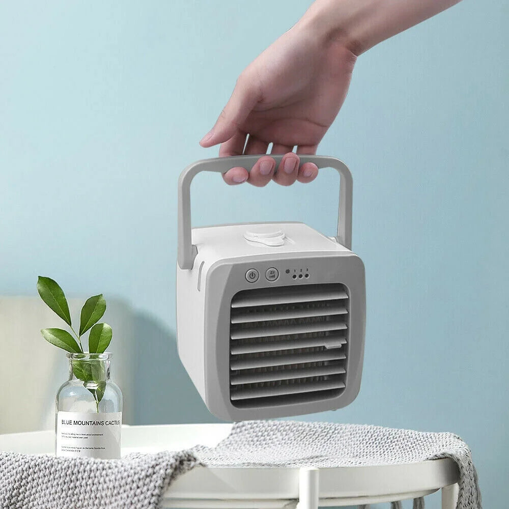 Portable Mini Air Conditioner USB Cooling Fan, 3-in-1 Humidifier, White, 200ml J62710