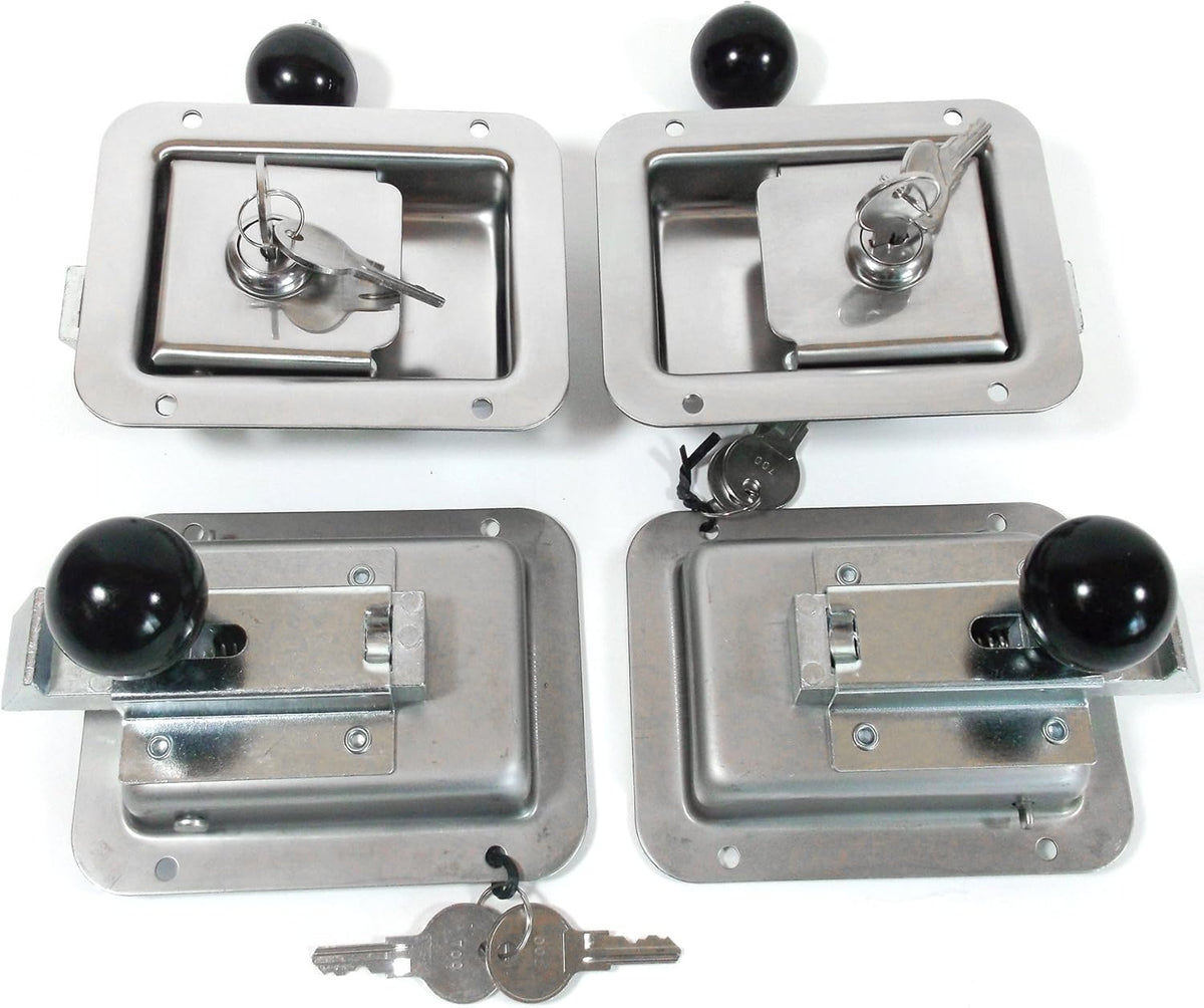 4 Pack Stainless Steel Locking Door Latch with Interior Safety Release F9574
