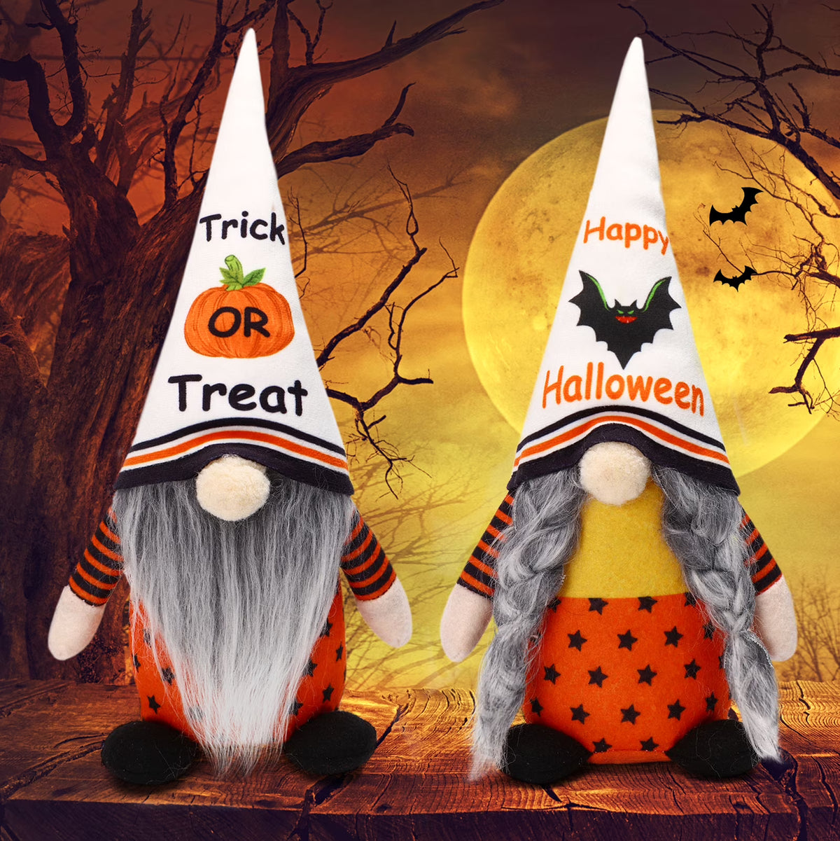 Set of 2 Halloween Gnome Plush Doll M22850