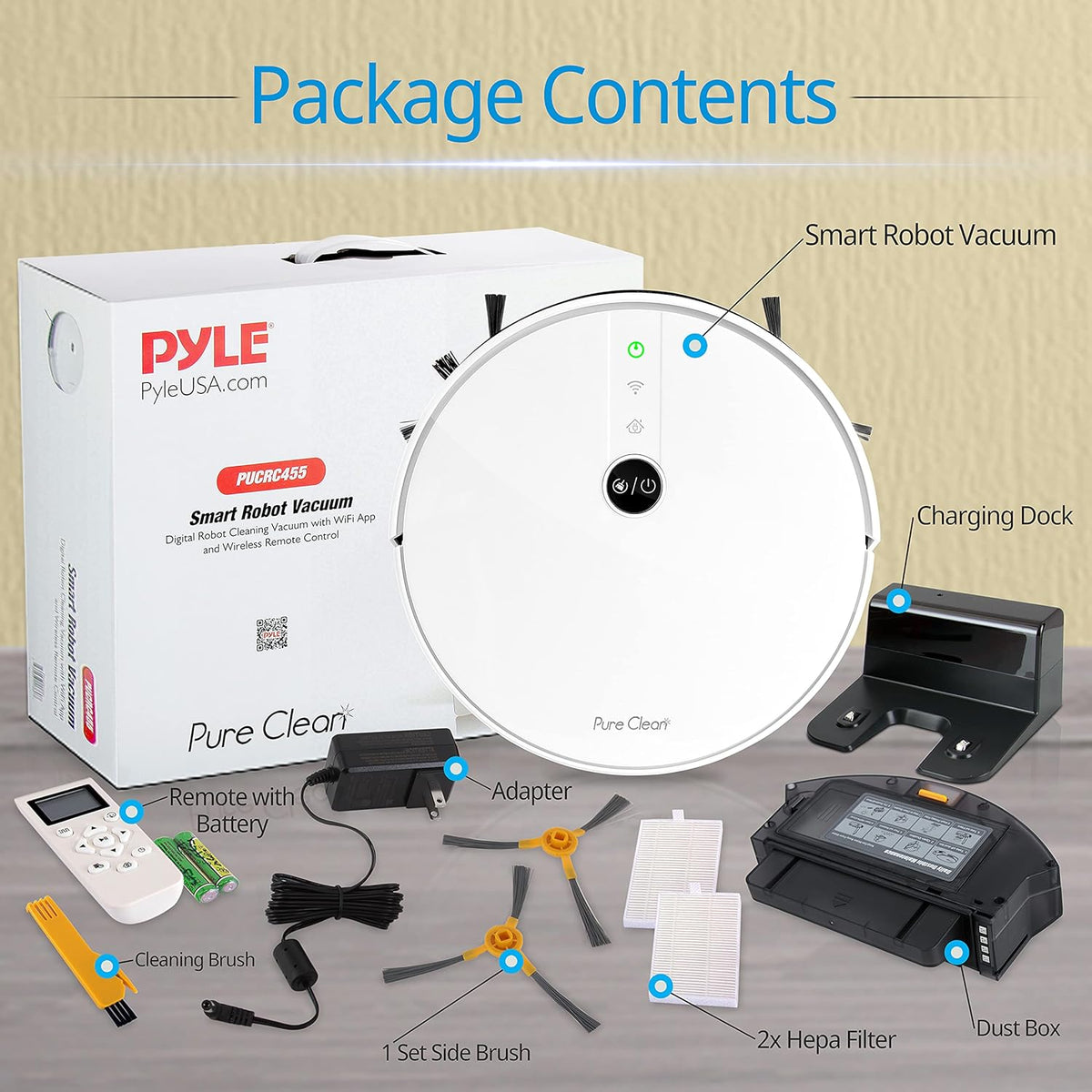 Automatic Robotic Vacuum Cleaner with WiFi App and Gyroscope Mapping C376