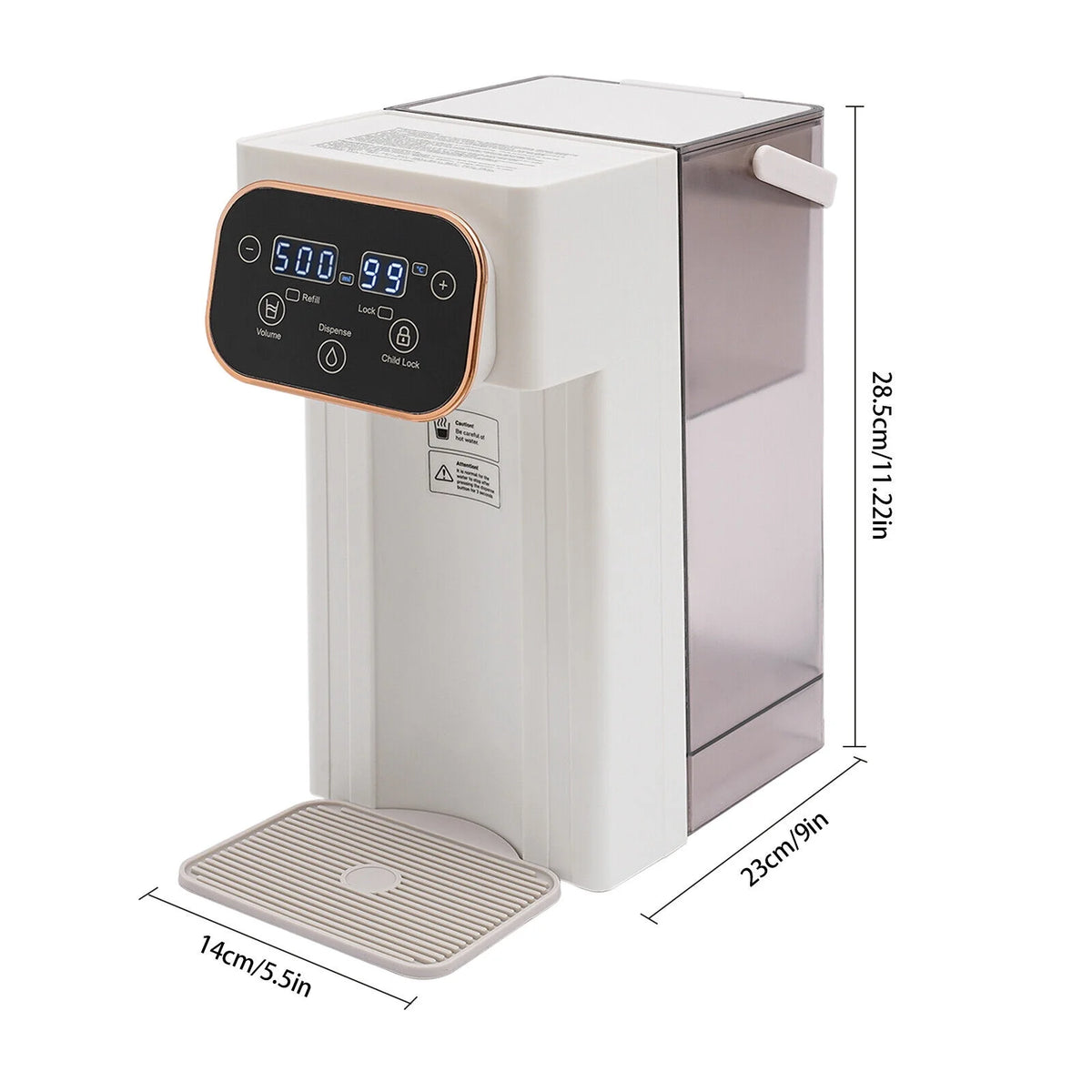 1500W Electric Kettle Hot Water Dispenser with Filter LCD Panel Y49956