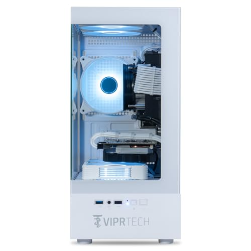White Liquid-Cooled Gaming Desktop Computer, AMD Ryzen 7, RTX 4060 8GB, 32GB DDR4, 1TB NVMe SSD L525643