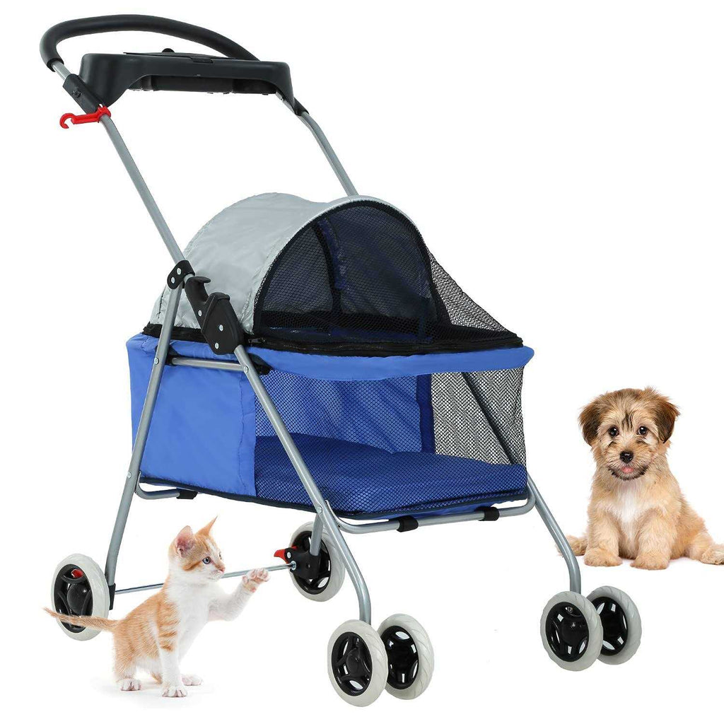 4 Wheels Folding Waterproof Pet Stroller with Cup Holder T66634