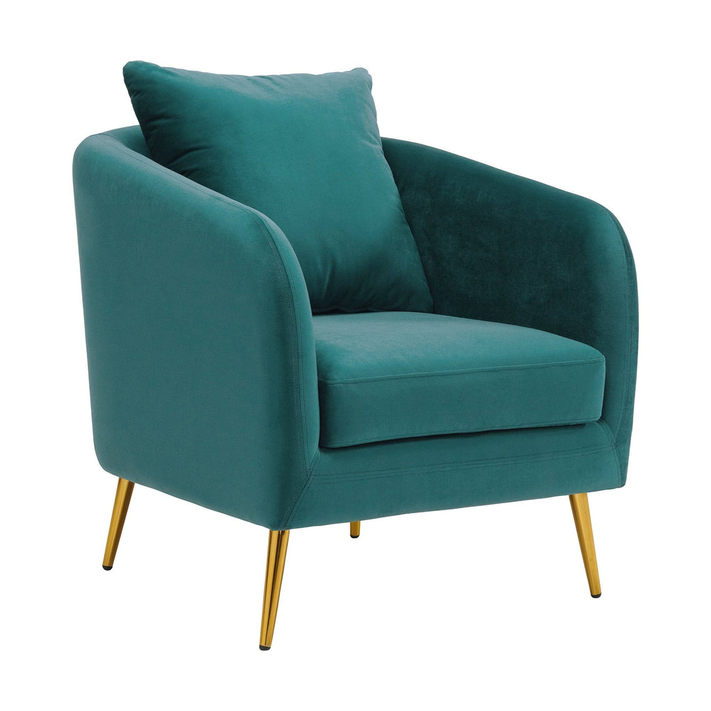 Marine Blue Accent Chair with Gold Legs K7219