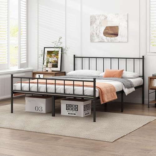 Full Metal Platform Bed Frame with Steel Slat Support X768