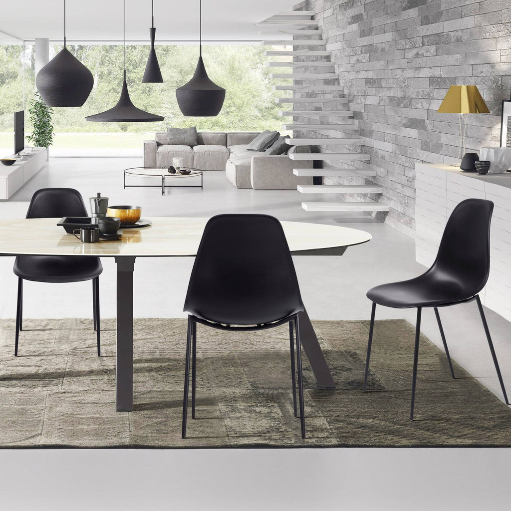 Sunburst Yellow Poly Dining Chair Set of 2 F340248