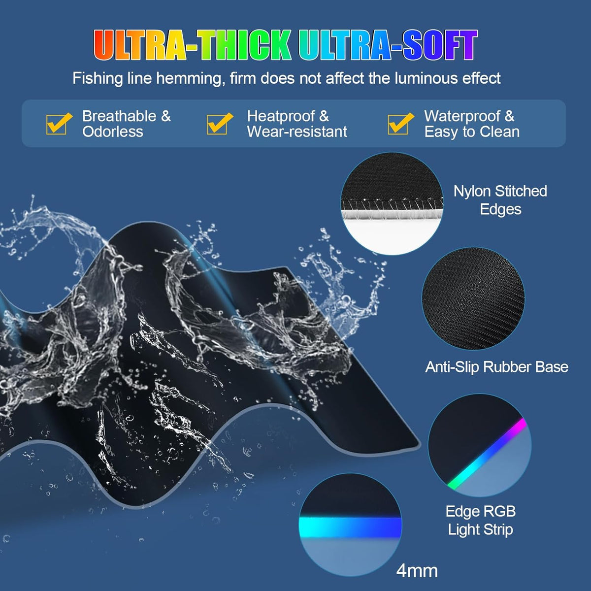 Classic Black Wireless Charging Mouse Pad with Phone Holder K288