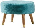 Heavy Faux Fur Oval Ottoman 22'' x 18'' x 18'' Black Z289