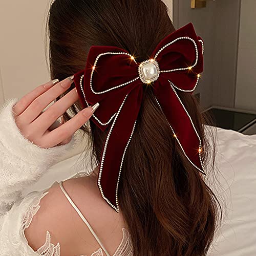 Red Velvet Hair Bow Clip L3930