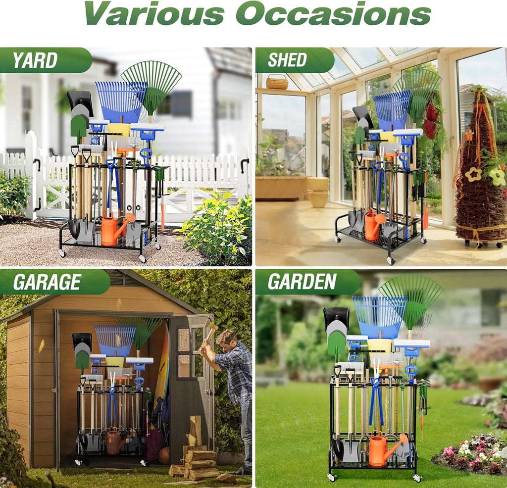 Garden Tool Organizer, Yard Tool Tower Rack W3804