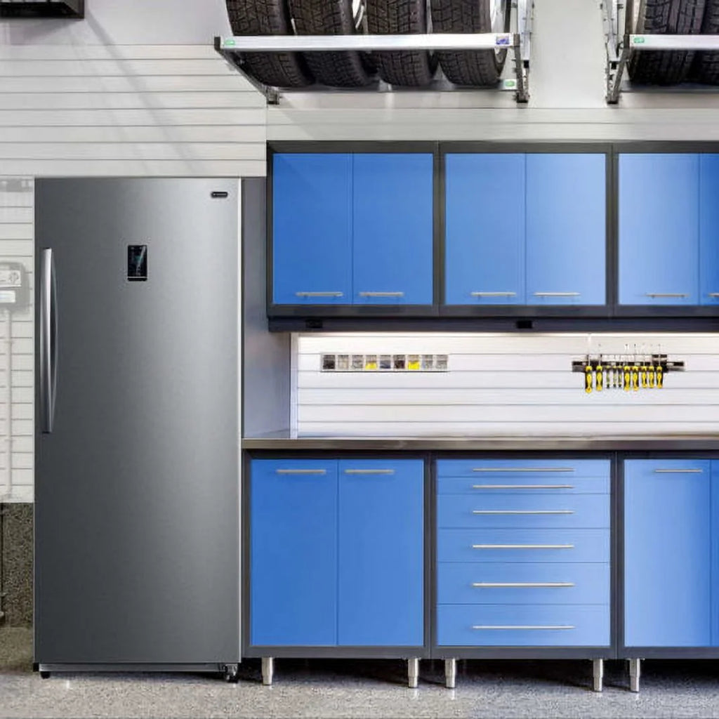 13.8 cu.ft. Convertible Upright Freezer Refrigerator Stainless Steel L911639