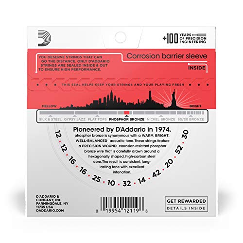 Phosphor Bronze Acoustic Guitar Strings 12-53 Light 3-Pack G5468