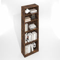 White 5-Tier Bookcase with Adjustable Shelves X350