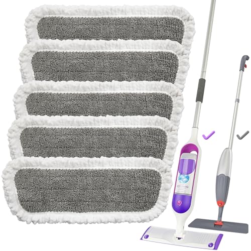 Microfibre Spray Floor Mops with 3 Mop Heads & 635 ML Bottle V65960