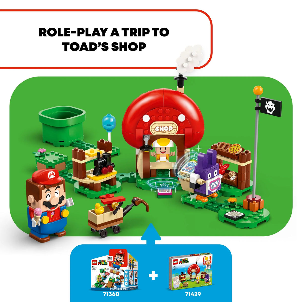 Buildable Super Mario Starter Course Set with Mario Figure and Bowser Jr. E116556